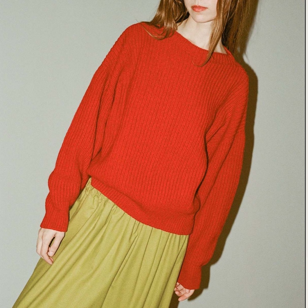 BASERANGE Mea Pullover Sweater in Red EUC